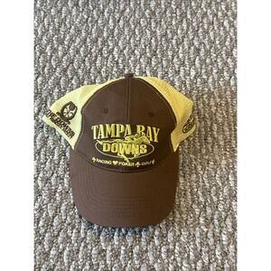 VTG Tampa Bay Downs Hat Cap Strap Back Brown Adjustable Horse Racing Poker Golf